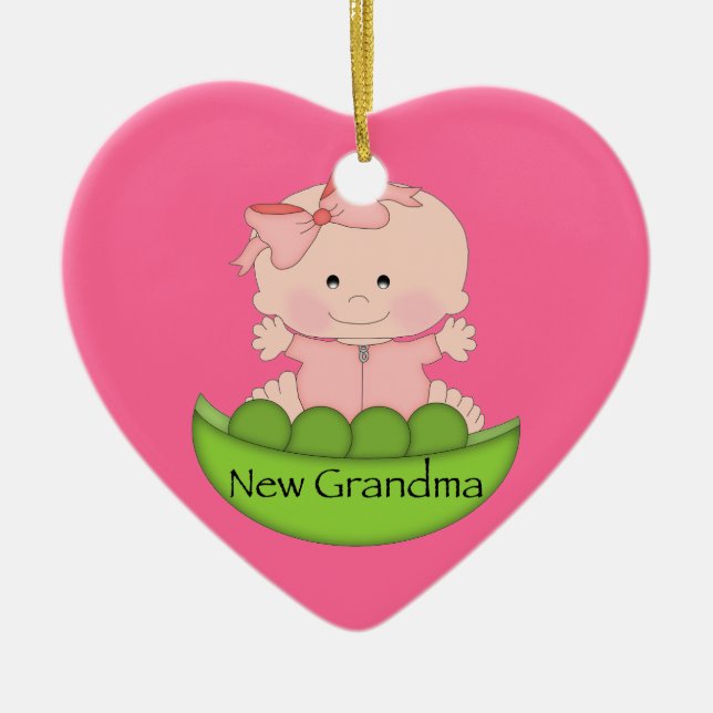 New Grandma Ceramic Ornament (Front)