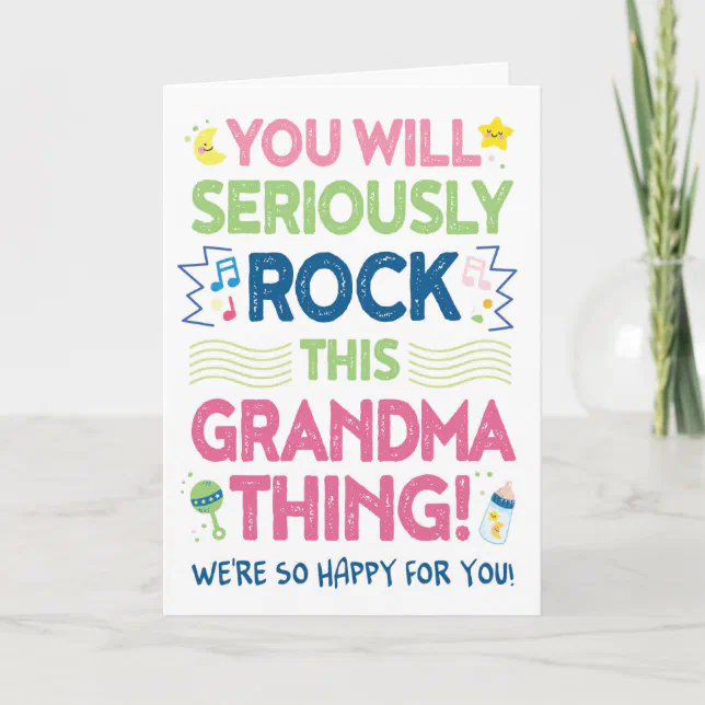 New Grandma Congrats, You will Rock This! Card | Zazzle