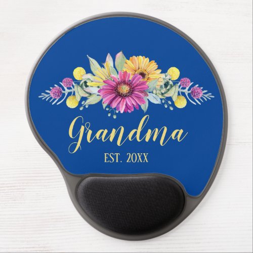 New Grandma Elegant Flowers Floral Gel Mouse Pad