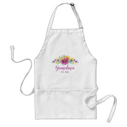 New Grandma Elegant Flowers | Pink Yellow Daisy Adult Apron