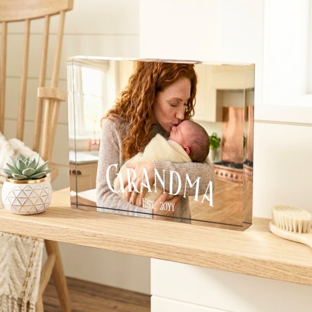 New Grandma Established Custom Name Year Photo Block (Creator Uploaded)