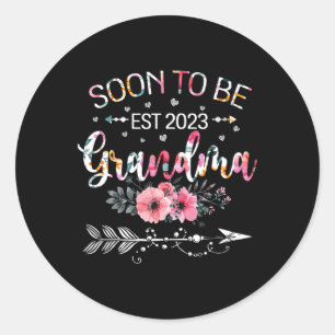 New Grandma Mother's Day Soon To Be Grandma Est 20 Classic Round Sticker