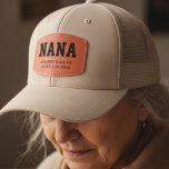 New Grandma Nana Grandchildren Names Birthday Gift Leather Patch Hat<br><div class="desc">Birthday or Mother's Day gift for grandmother or "nana" with grandkids' names underneath,  all text is customizable.</div>