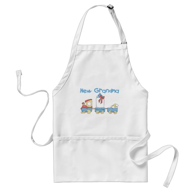 New Grandma of Boy-Train Tshirts and Gifts Adult Apron (Front)