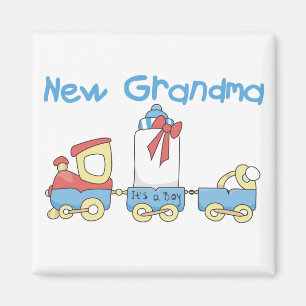 New Grandma of Boy-Train Tshirts and Gifts Magnet