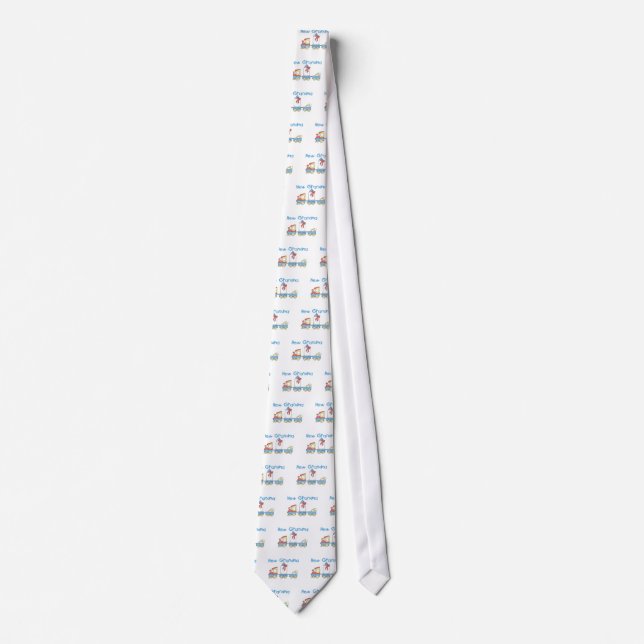 New Grandma of Boy-Train Tshirts and Gifts Tie (Front)
