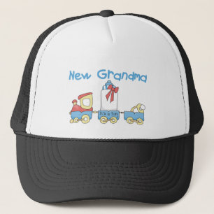 New Grandma of Boy-Train Tshirts and Gifts Trucker Hat