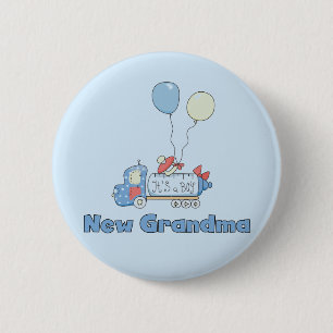 New Grandma of Boy Truck Tshirts and Gifts Button