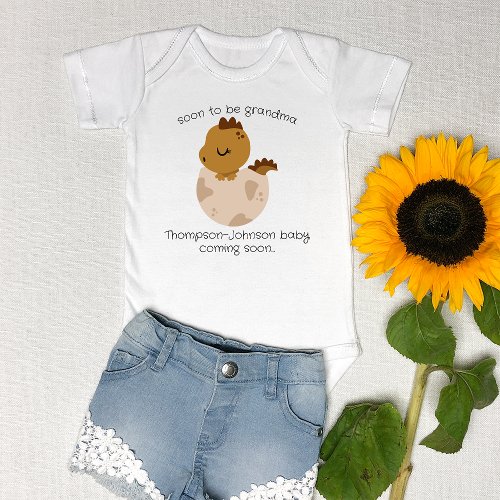 New Grandma Personalized Baby Announcement Reveal Baby Bodysuit