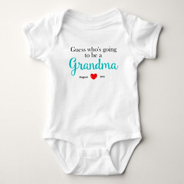 New Grandma Pregnancy Announcement Baby Bodysuit (Front)