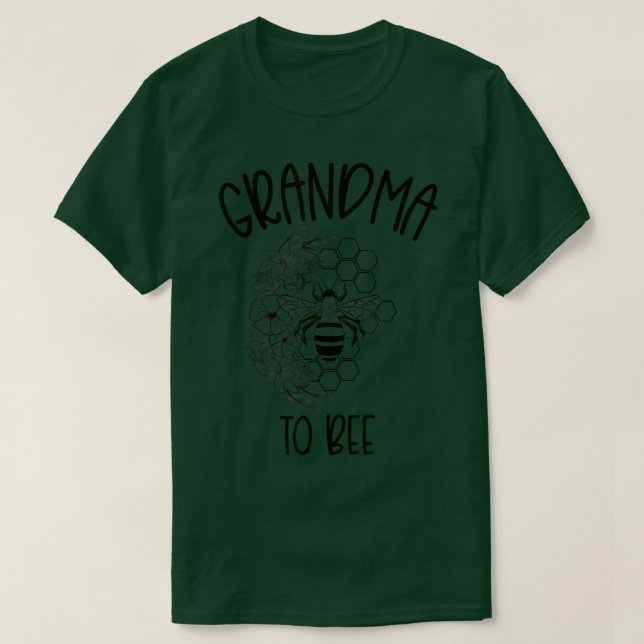 New Grandma To Be Pregnancy Announcement Bee Theme T-Shirt (Design Front)