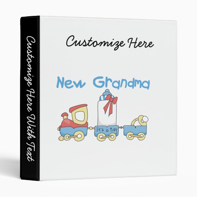 New Grandma-Train Gifts 3 Ring Binder (Front/Spine)