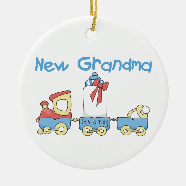 New Grandma-Train Gifts Ceramic Ornament (Front)