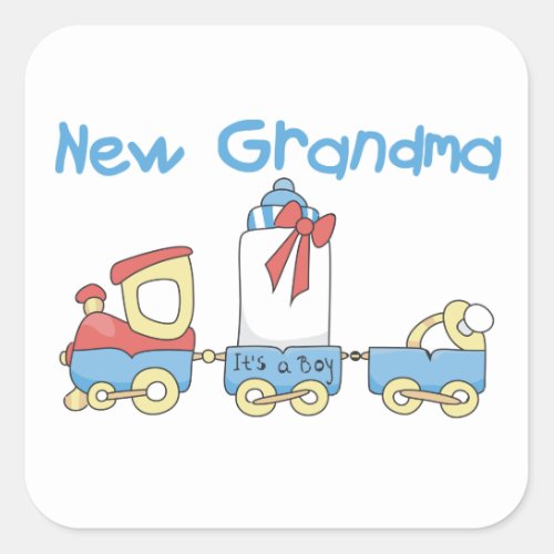 New Grandma_Train Gifts Square Sticker