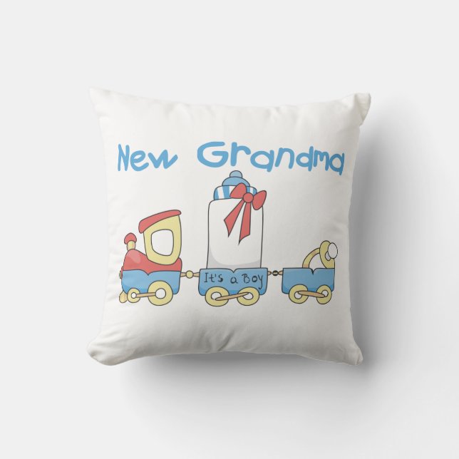 New Grandma-Train Gifts Throw Pillow (Front)