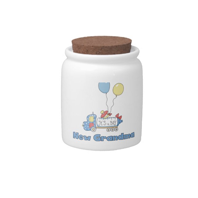 New Grandma Truck It's a Boy Gifts Candy Jar (Front)
