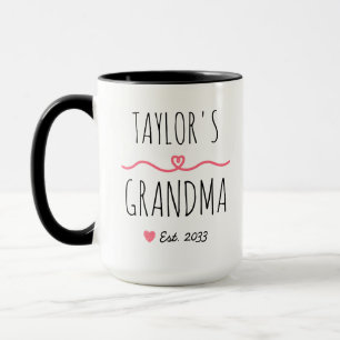 New Grandma with Custom Name, Title & Est. Year Mug