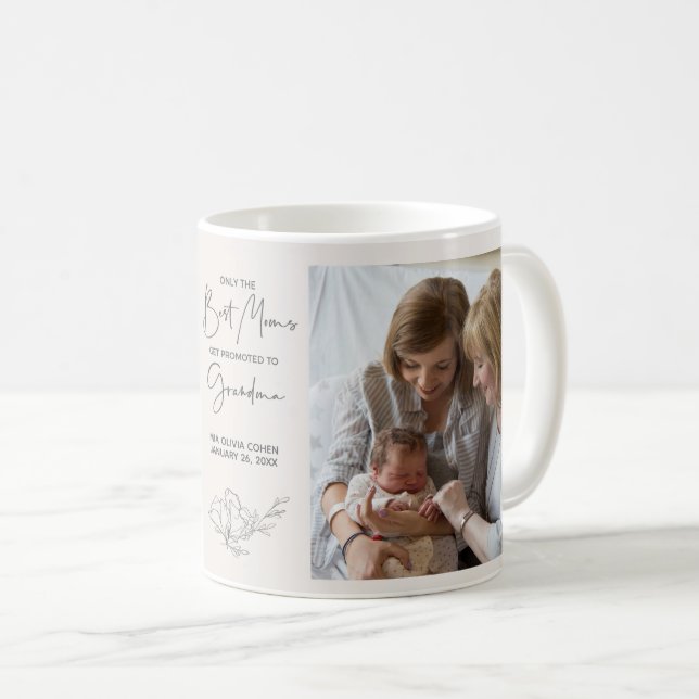 New Grandmother Best Mothers Get Promoted 2 Photo Coffee Mug (Front Right)