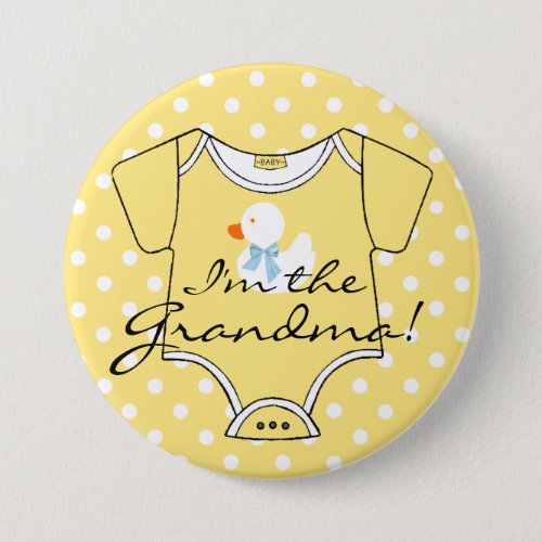 New Grandmother in Yellow Pinback Button