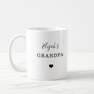 New Grandpa - Child's Name with Simple Heart Coffee Mug