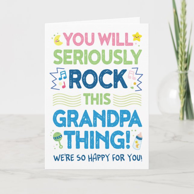 New Grandpa Congrats, You will Rock This! Card (Front)