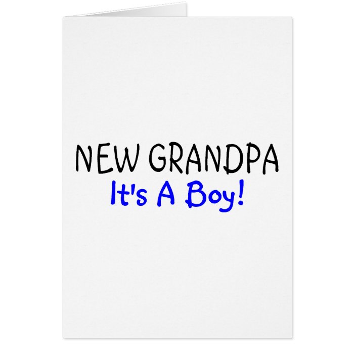 New Grandpa Its A Boy Cards
