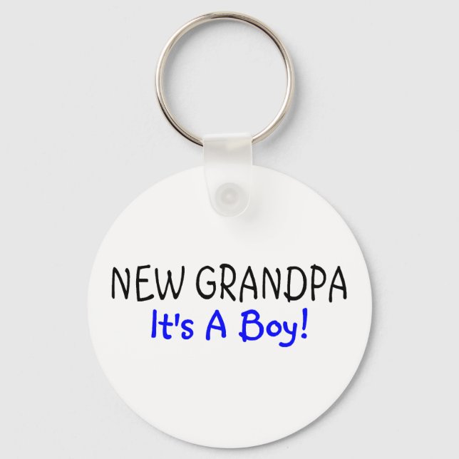 New Grandpa Its A Boy Keychain (Front)