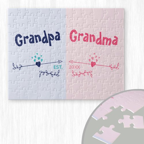 New Grandparents _ Baby or Pregnancy Announcement Jigsaw Puzzle