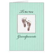 New Grandparents of Baby, Neutral Green Footprints (Front)