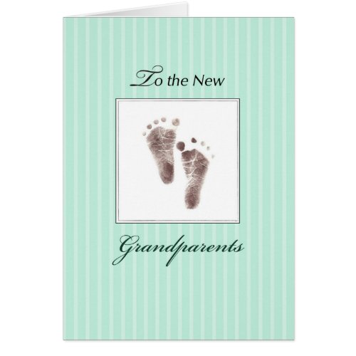 New Grandparents of Baby Neutral Green Footprints