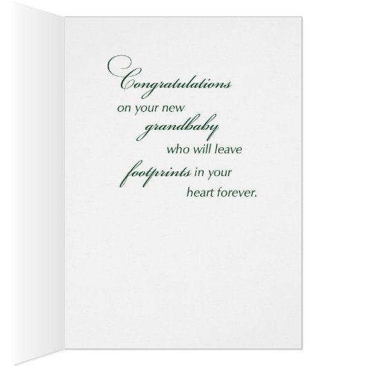 New Grandparents of Baby, Neutral Green Footprints (Inside (Right))