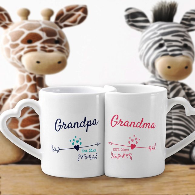 New Grandparents Pink and Blue His and Hers Coffee Mug Set (Creator Uploaded)