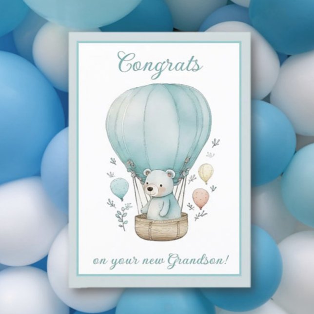 New Grandson Congrats greeting card (Creator Uploaded)