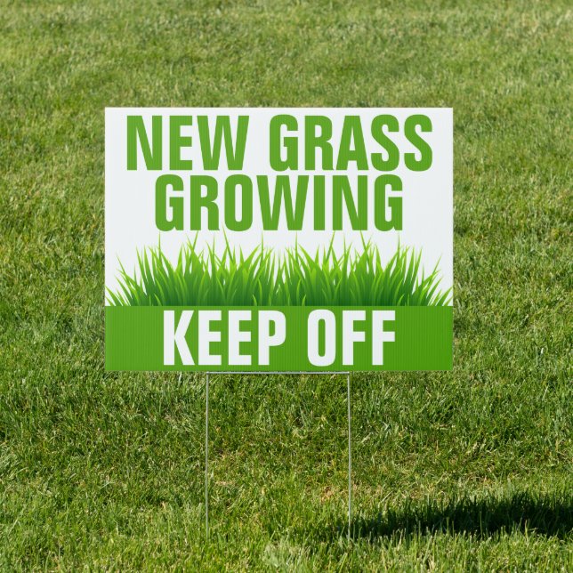 NEW GRASS GROWING KEEP OFF SIGN (Insitu)