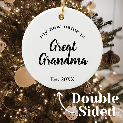 New Great Grandma Pregnancy Announcement Ceramic Ornament