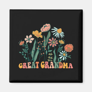 New Great Grandma Wildflower First Birthday & Magnet