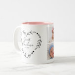 New Great Grandma Year Est. Four Photo Collage Two-Tone Coffee Mug<br><div class="desc">Our Great Grandma 4 photo design with a hand drawn heart wreath and modern script font.  Personalize with grandchildren photos and year established as a grandmother.   Visit our shop to view this mug in a large assortment of grandmother names.</div>