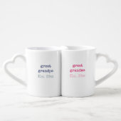 New Great Grandparents Custom Baby Birth Stats Coffee Mug Set (Front Nesting)