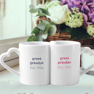New Great Grandparents Custom Baby Birth Stats Coffee Mug Set