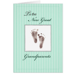 New Great Grandparents of Baby, Neutral Footprint Cards