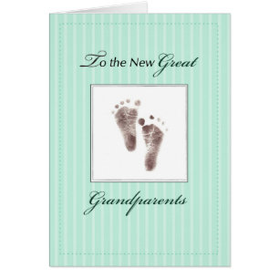 New Great Grandparents of Baby, Neutral Green Cards
