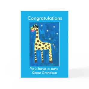New great grandson  giraffe  card