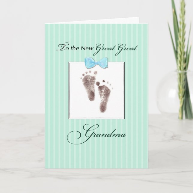New Great Great Grandma of Great Great Grandson Card (Front)