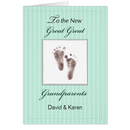 New Great Great Grandparents of Baby/Neutral Green (Front)