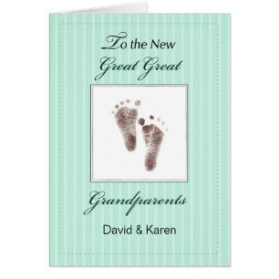 New Great Great Grandparents of Baby/Neutral Green Cards