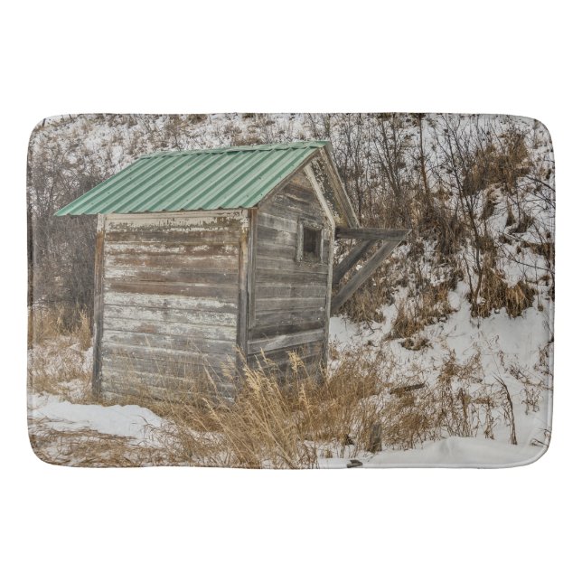 New Green Metal Roof on Outhouse Bathroom Mat (Front)