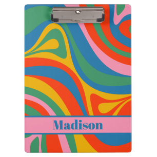 New Groove Colorful Abstract Pattern Personalized Clipboard