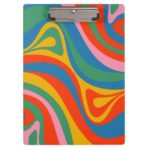 New Groove Retro Trippy Colorful Abstract Pattern Clipboard