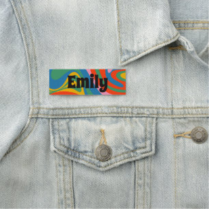 New Groove Retro Trippy Colorful Abstract Pattern Name Tag
