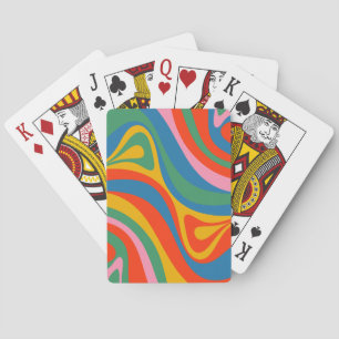 New Groove Retro Trippy Colorful Abstract Pattern Poker Cards